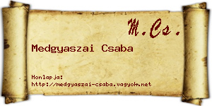 Medgyaszai Csaba névjegykártya