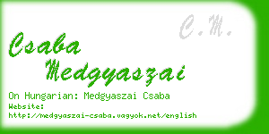 csaba medgyaszai business card